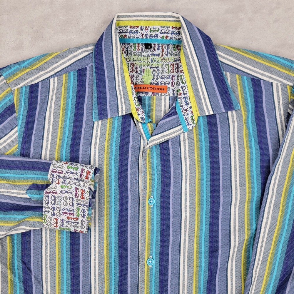Luchiano Visconti Shirt Mens Small Dress Oxford Flip Cuff Limited Edition Adult